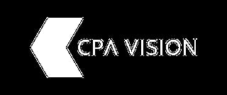 CPA Vision logo with white chevron and text on black background