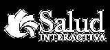 Salud Interactiva logo with stylized leaf design on black background