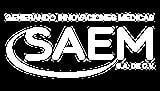 SAEM logo with tagline Generando Innovaciones Médicas and S.A. de C.V. text on black background