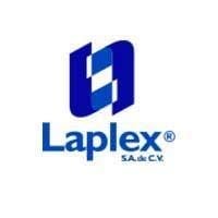 Laplex logo with blue geometric shape and company name with registered trademark symbol